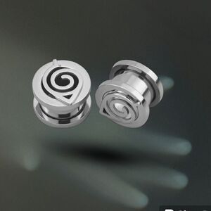 Naruto Shippuden Leaf Cut Out Plugs 1” Surgical Steel NIB